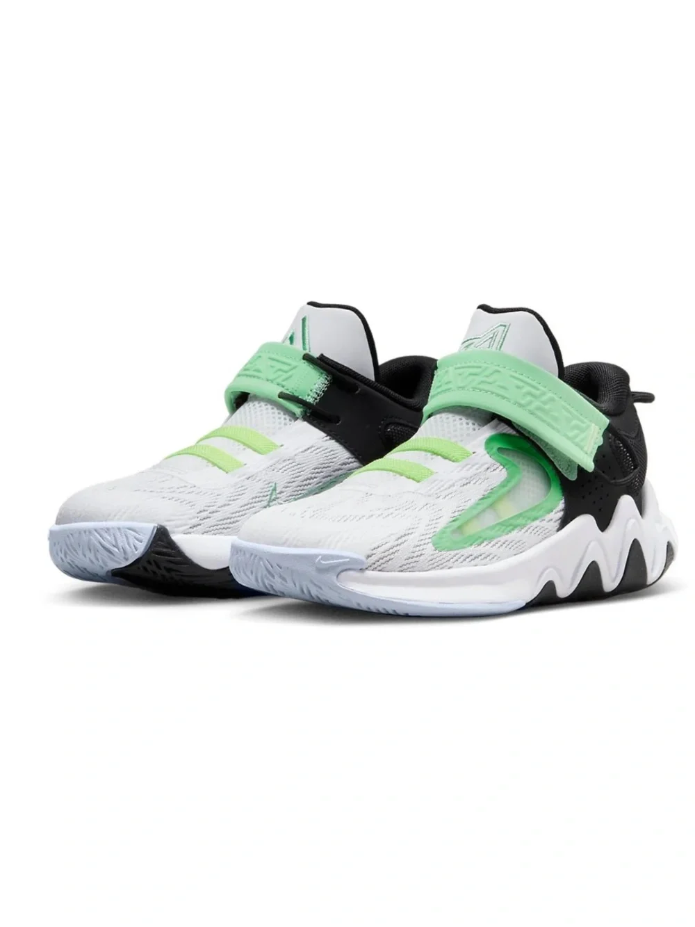 Nike Giannis Immortality 2 White Black Barely Volt (PS) Sneakers 12c